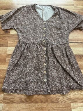 Rylee + Cru Button Jersey Mini Dress |
Chocolate Floral | Size M | EUC